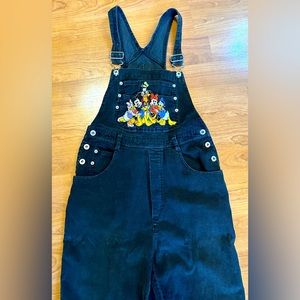 Vintage ￼London London Women’s black corduroy overalls Disney theme size Medium
